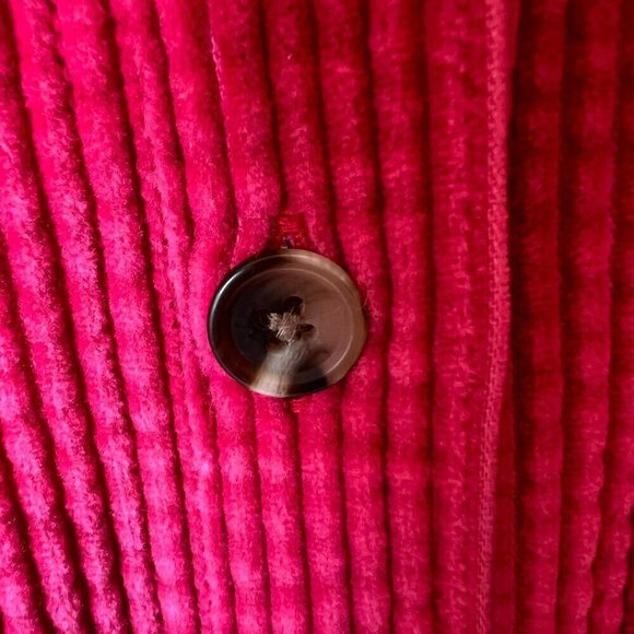 L.L. Bean Shacket Womens Size Medium Hot Pink Corduroy Button Down Cotton Fall - Picture 8 of 16